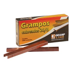 Grampo Tipo Cobreado 26/6  Para Grampeador - 20 Caixas C/ 5000 Unidades Cada