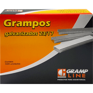 Grampo Galvanizado 23/17 Para Grampeador  - Caixa C/ 1000 Unidades