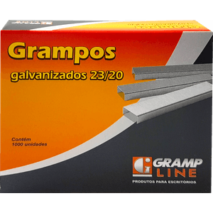 GRAMPO GALVANIZADO 23/20 PARA GRAMPEADOR - CAIXA C/ 1000 UNIDADES