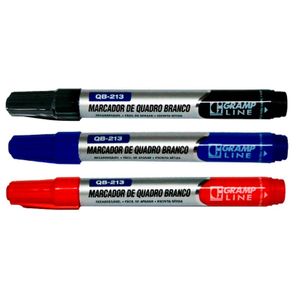 MARCADOR QB-213 BLISTER 3 CORES: AZUL, PRETO E VERMELHO