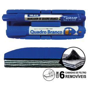 APAGADOR DE QUADRO BRANCO QB-40 6 FELTROS COR SORTIDA
