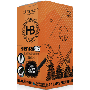LÁPIS PRETO HB RESINA PLÁSTICA RECICLADA PRETO 144 PEÇAS