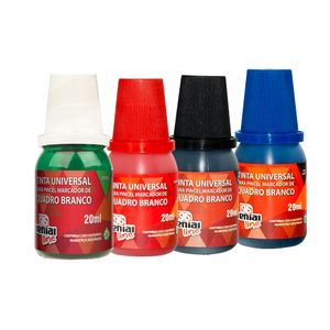 REABASTECEDOR DE PINCEL PARA QUADRO BRANCO GENIAL 20 ML GQB-20 - 6 FRASCOS
