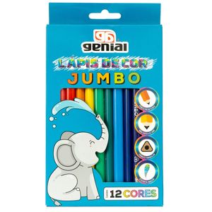 KIT LÁPIS DE COR JUMBO + TESOURA LÂMINA CURVA G-0130