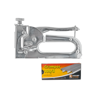 Kit Grampeador Tapeceiro Profissional G-1014 E Grampo 106/8
