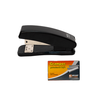 KIT GRAMPEADOR 20 FOLHAS PLÁSTICO GE-1034 + GRAMPO 26/6 (1000)