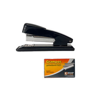 KIT GRAMPEADOR 20 FOLHAS METAL GE-1037 + GRAMPO 26/6 (1000)