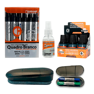 Kit Economia Quadro Branco - Marcador Qb213 Preto