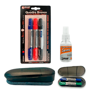 KIT ESSENCIAL QUADRO BRANCO - MARCADOR QB213 BLISTER