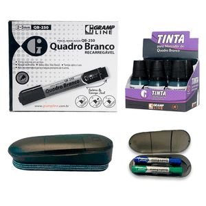 Kit Potência Quadro Branco - Marcador Qb250 Preto