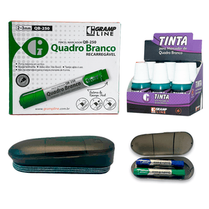KIT POTÊNCIA QUADRO BRANCO - MARCADOR QB250 VERDE