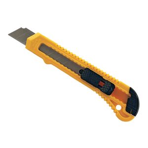 ESTILETE PLÁSTICO GENIAL 18MM AMARELO E PRETO - GE-8015